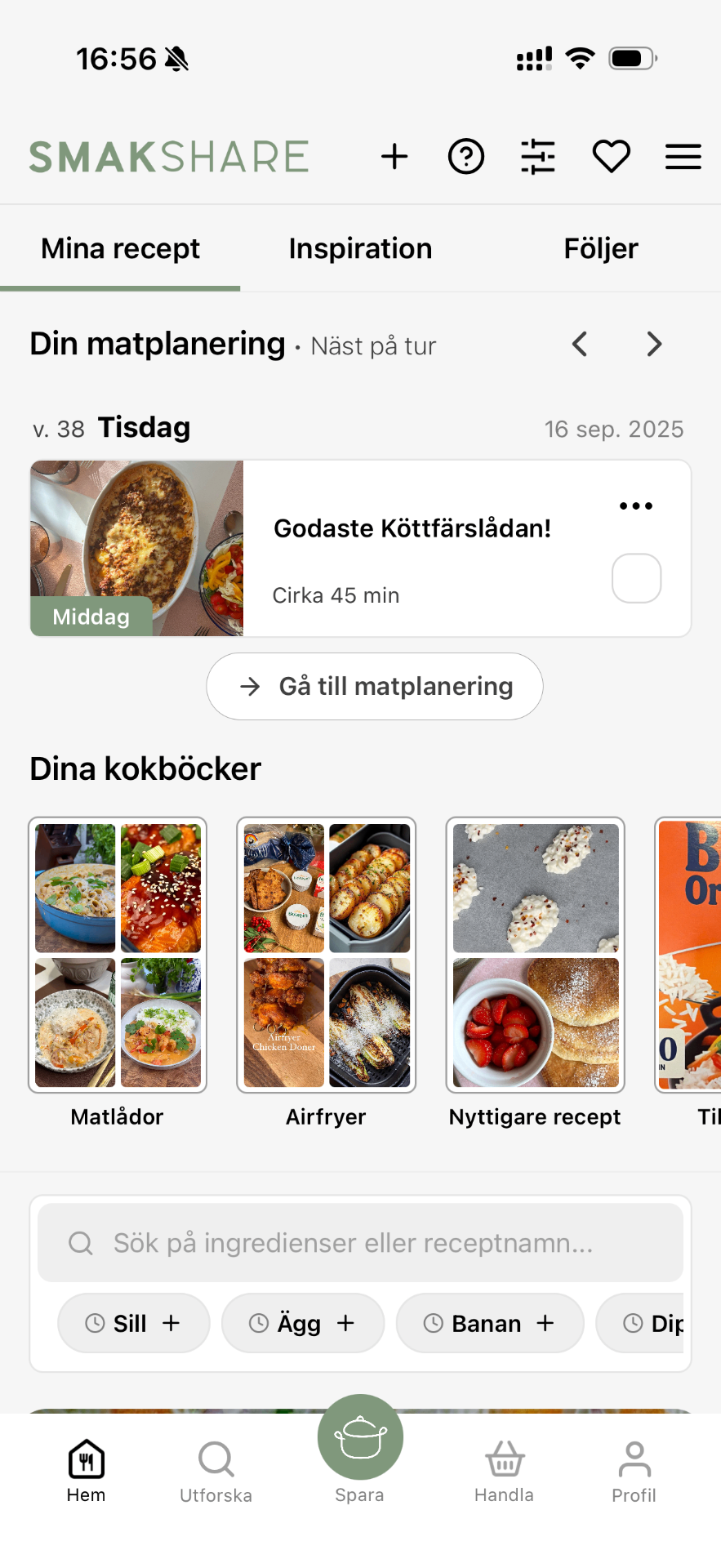 SmakShare kokböcker och sök