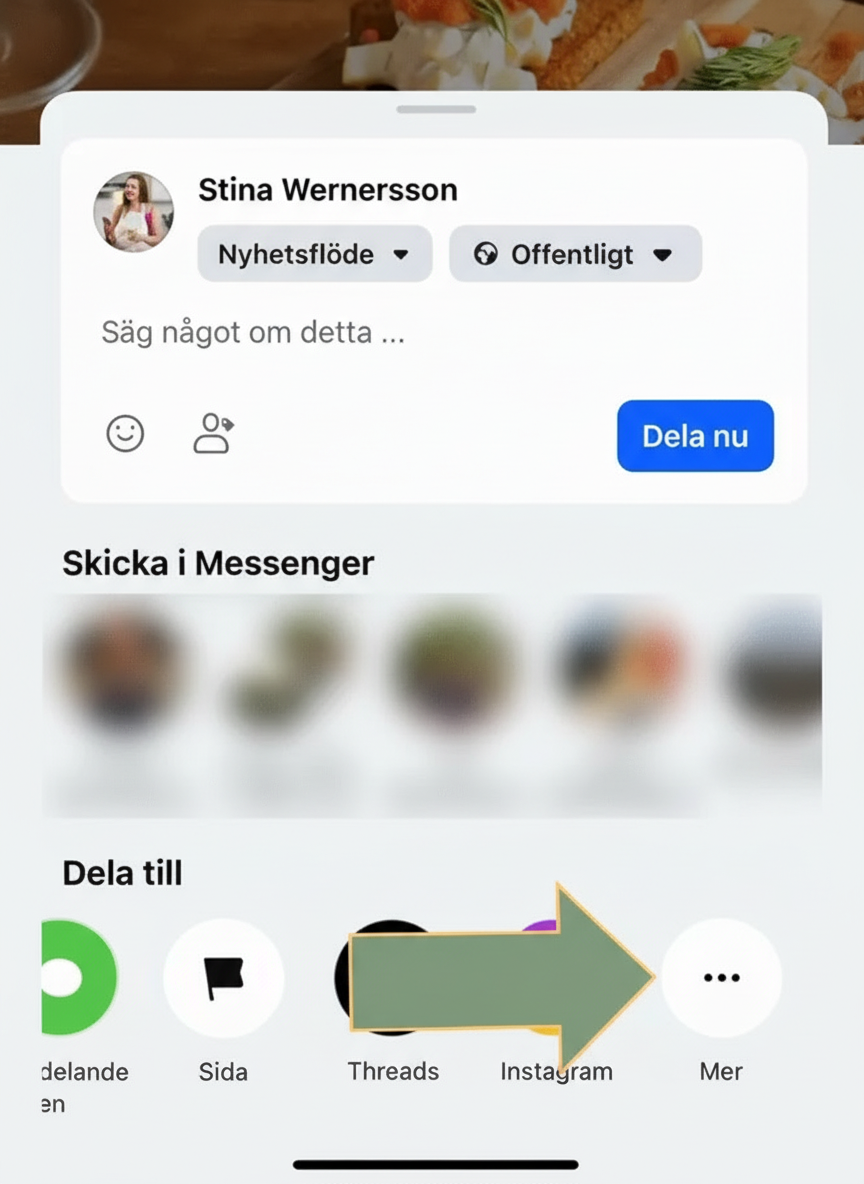 Skrolla ner och klicka på "Mer"