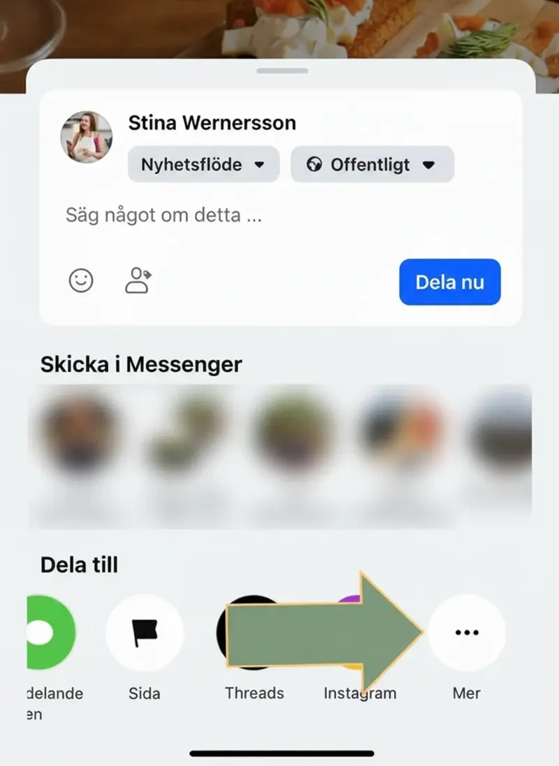 Skrolla ner och klicka på "Mer"