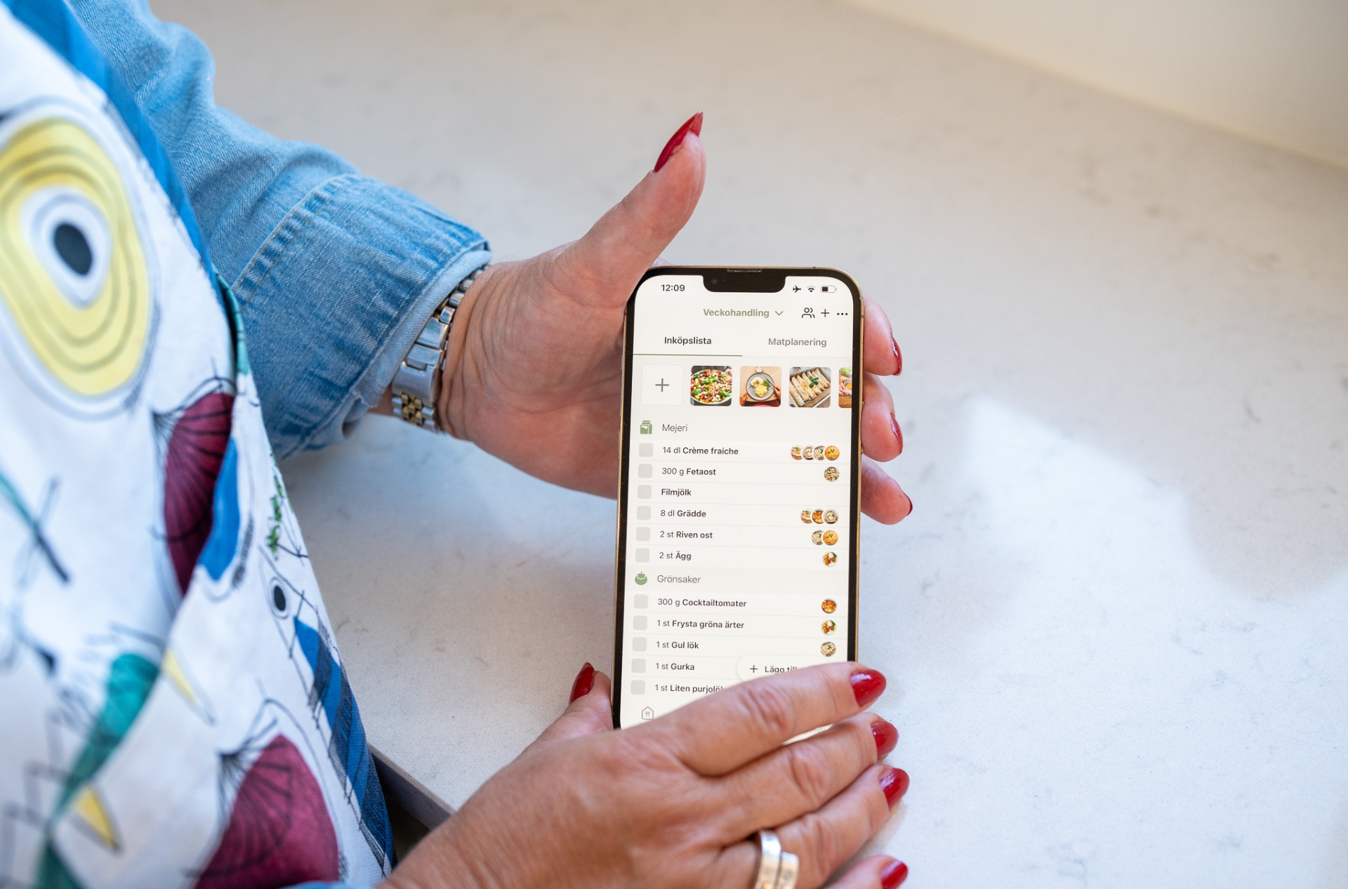 Handlingslista i SmakShare-appen
