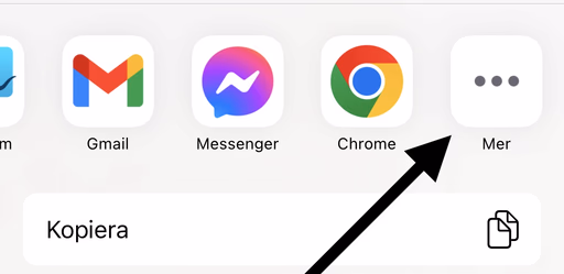 Klicka på SmakShare logotyp och hela receptet skickas in i appen direkt
