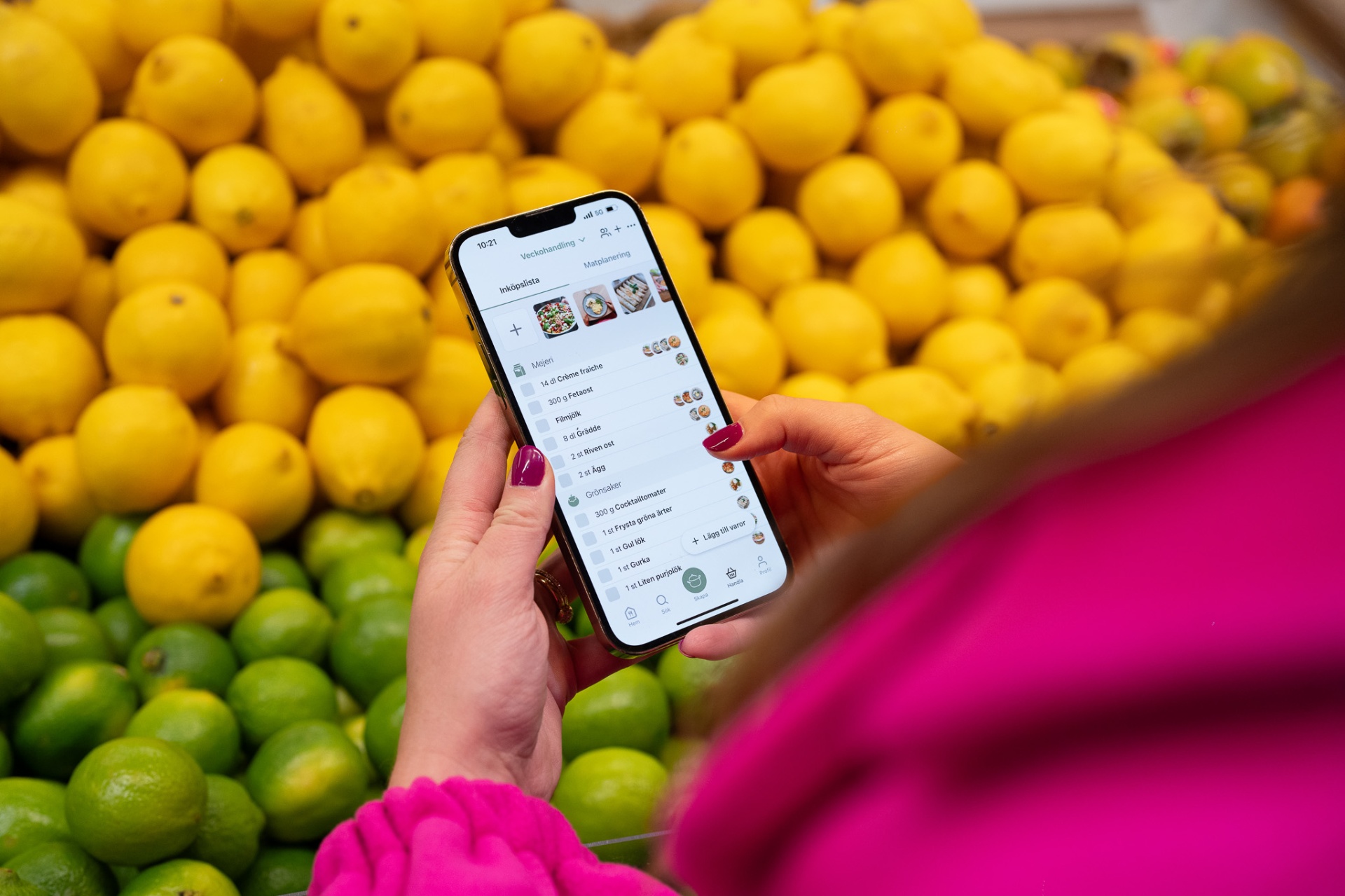 Handla mat med SmakShare inköpslista